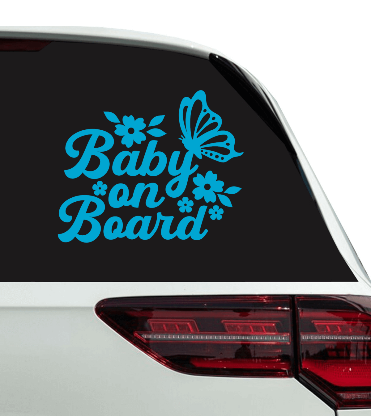 Baby on Board with Butterfly and Flowers Decal - Image 6