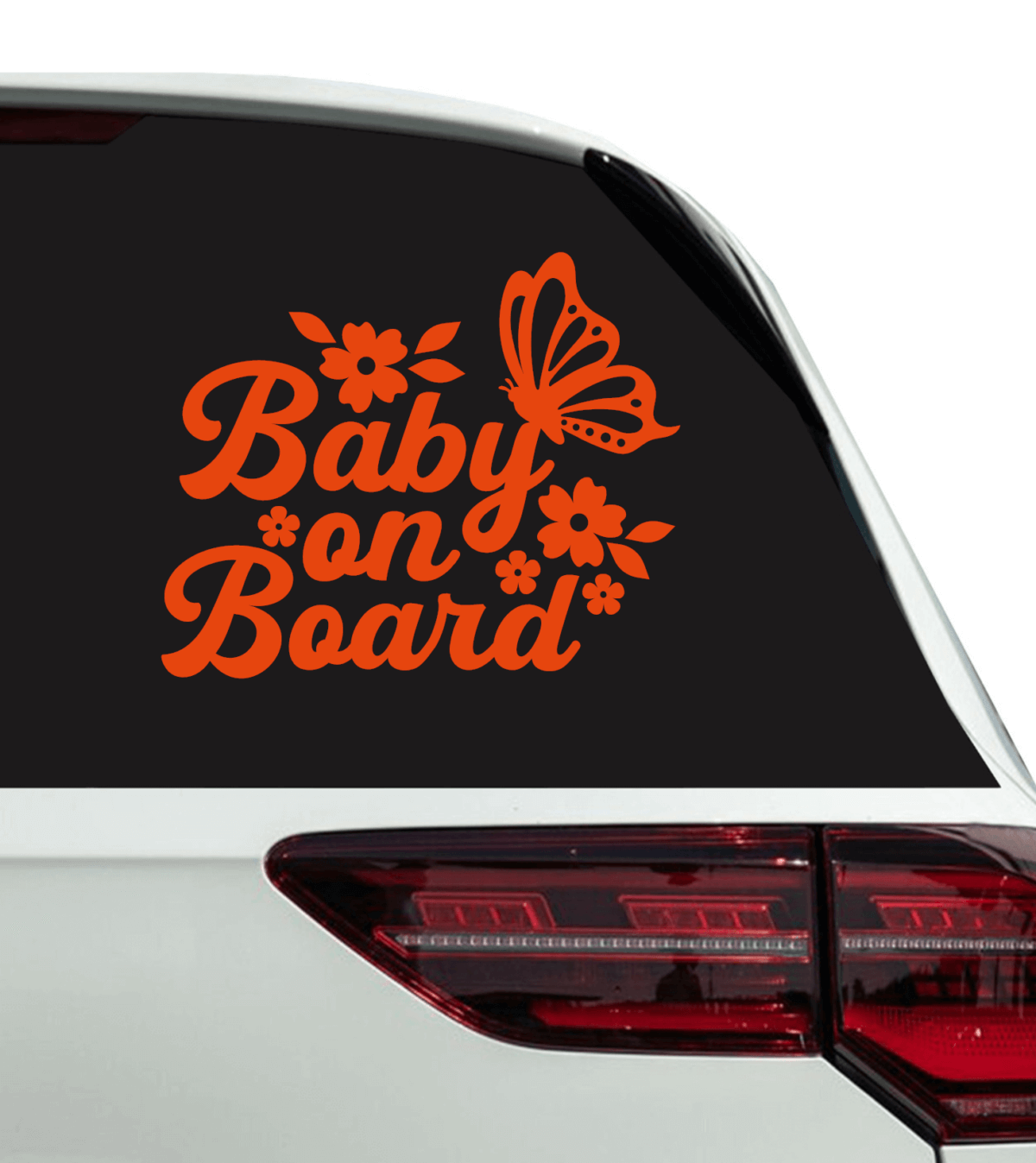 Baby on Board with Butterfly and Flowers Decal - Image 4