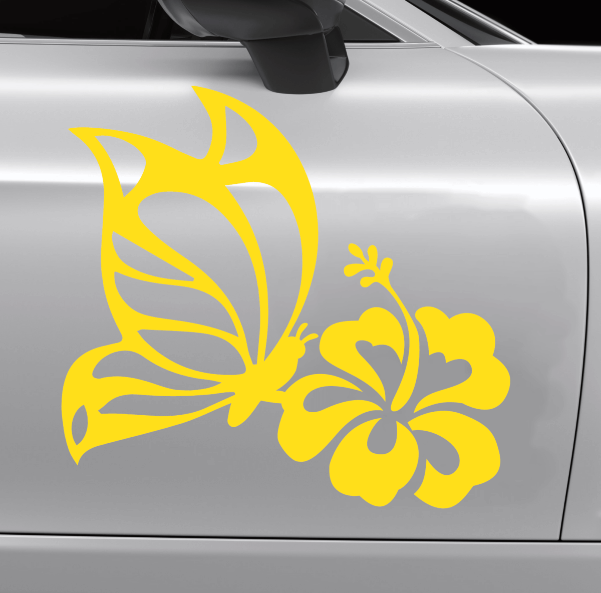 Set of Butterfly on Hibiscus Flower Decal - Image 6