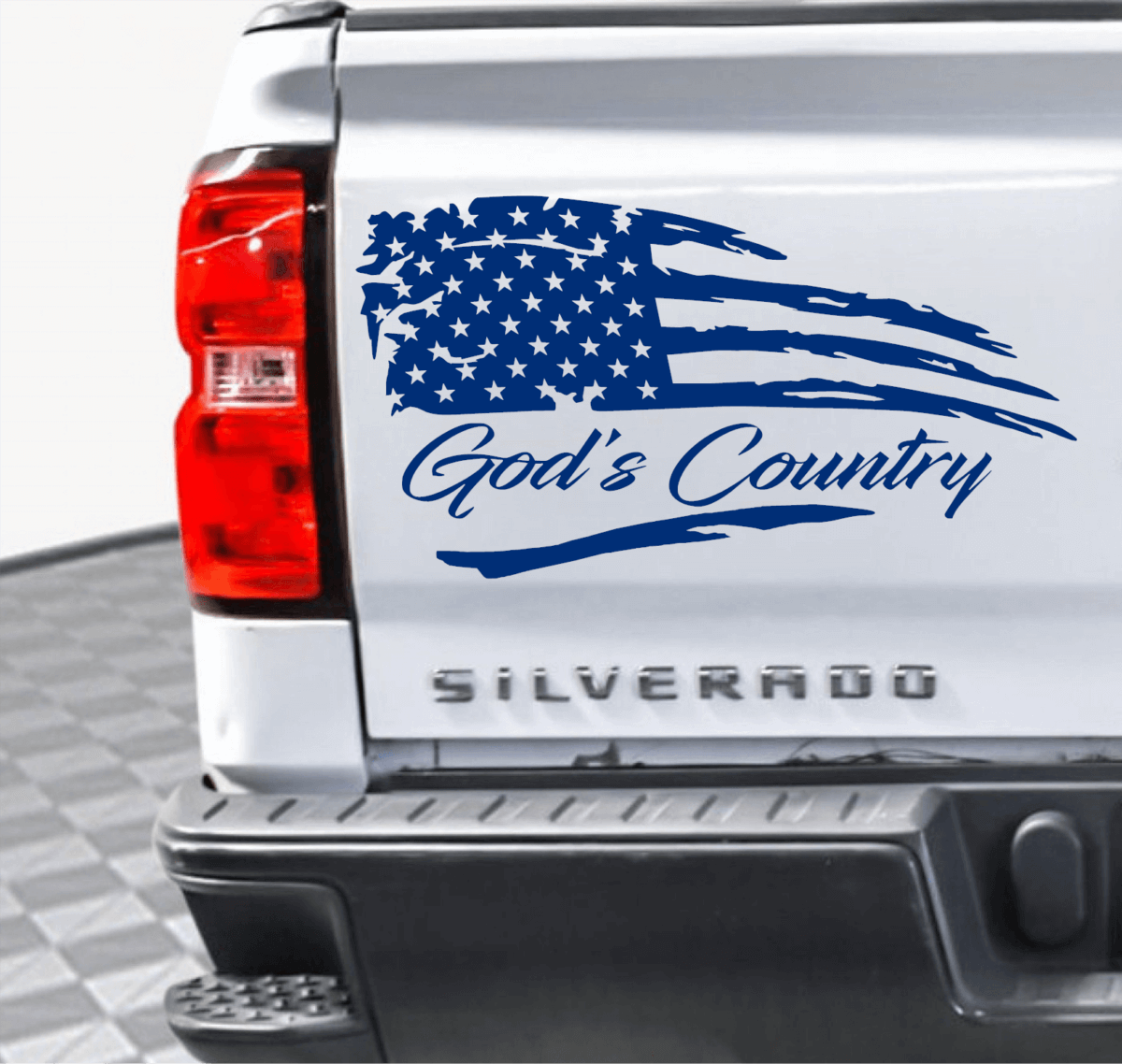 God's Country Tattered American Flag Decal - Image 7