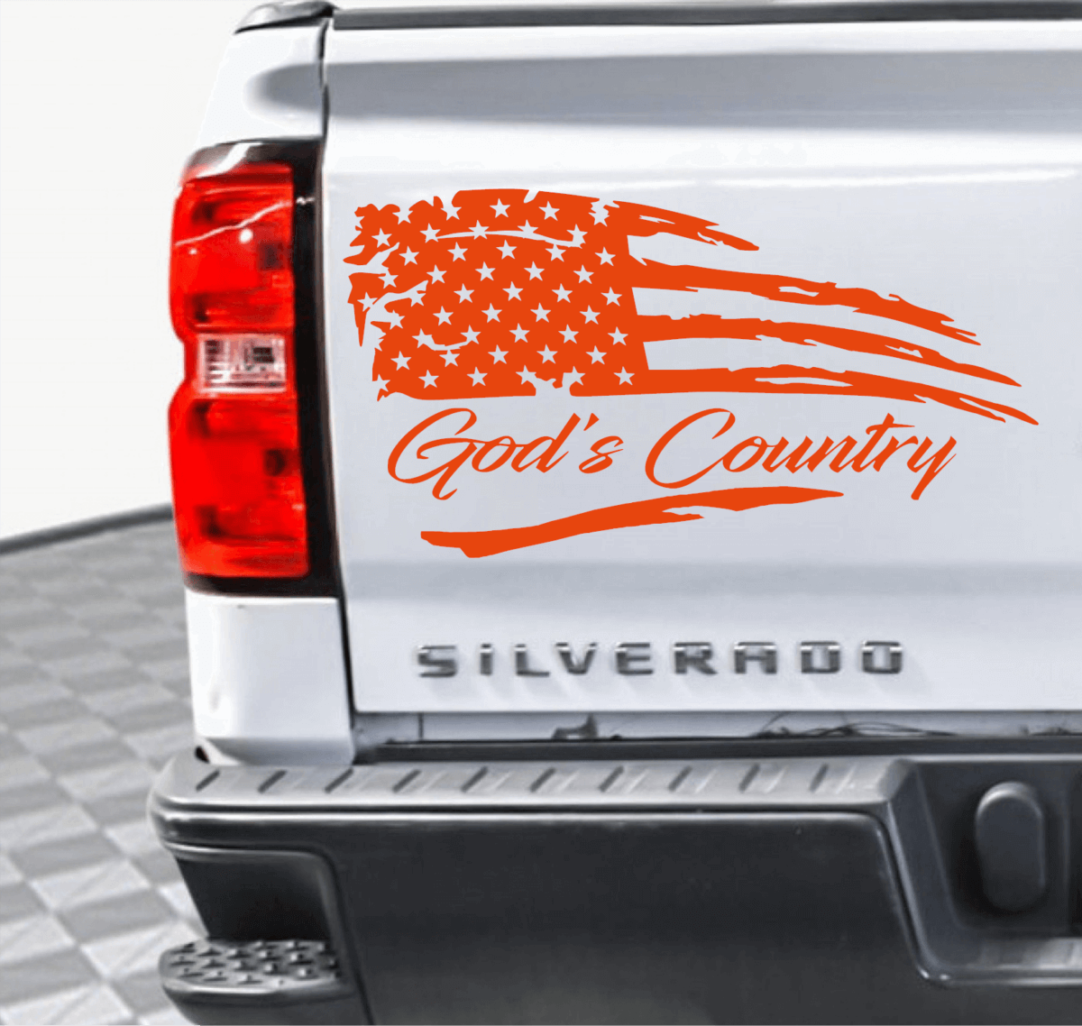 God's Country Tattered American Flag Decal - Image 6