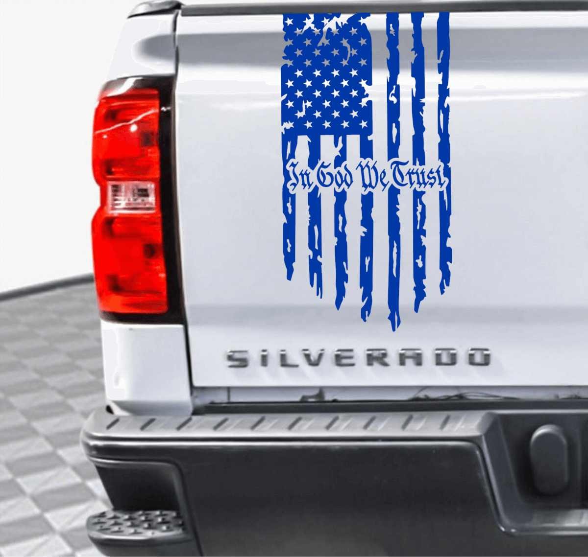 In God We Trust Tattered American Flag Decal - Image 2