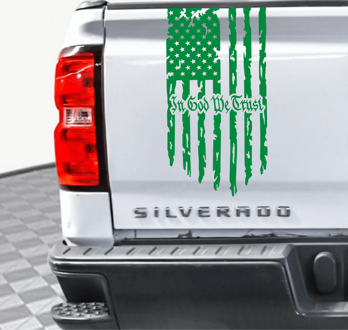 In God We Trust Tattered American Flag Decal - Image 5