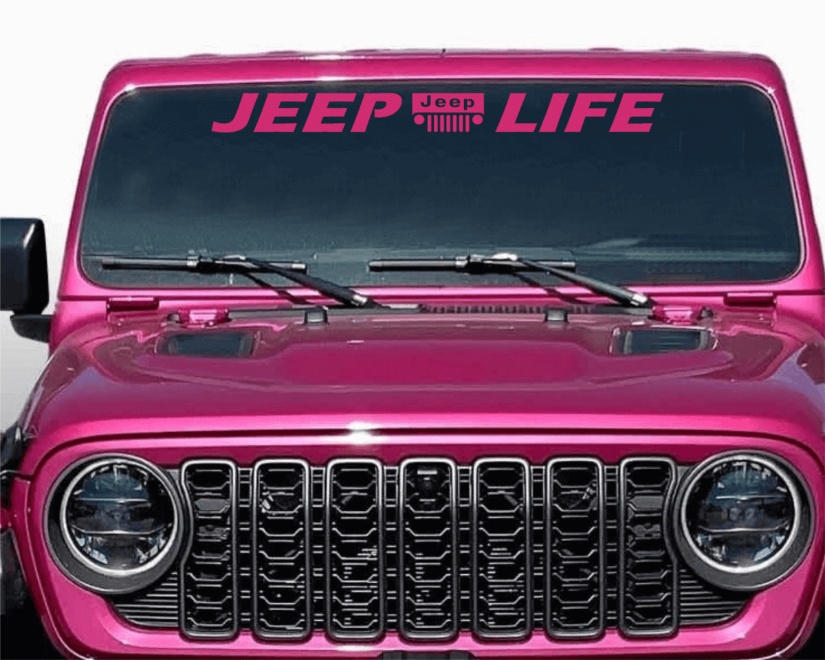 Jeep Life Windshield Banner Vinyl Decal - Image 3