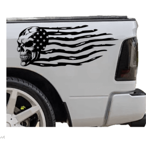Skull Flag Tattered Decal