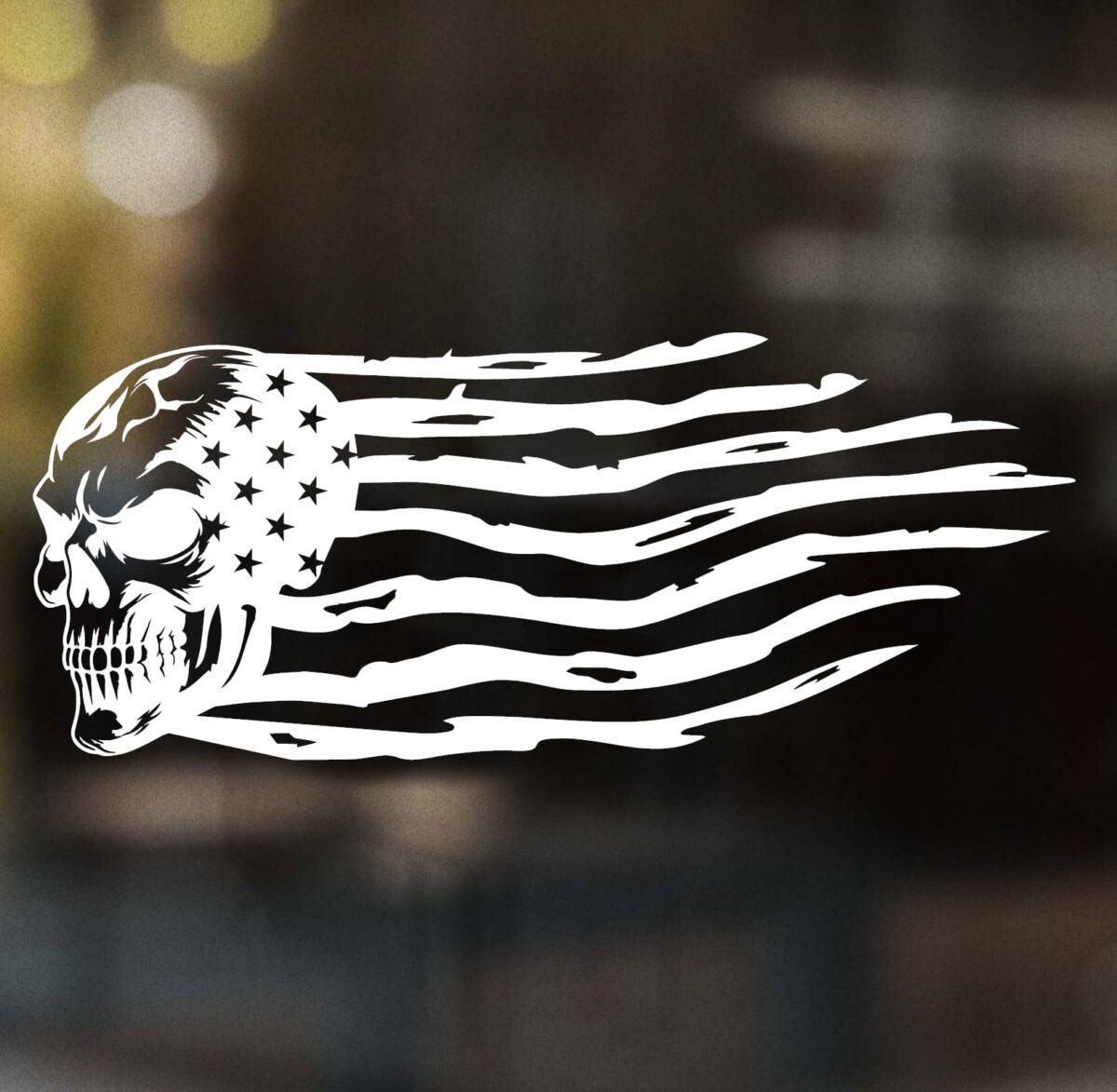 Skull Flag Tattered Decal