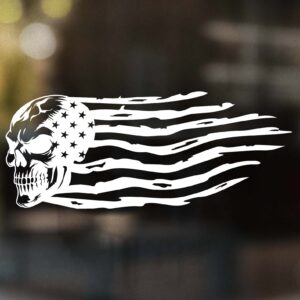 Skull Flag Tattered Decal