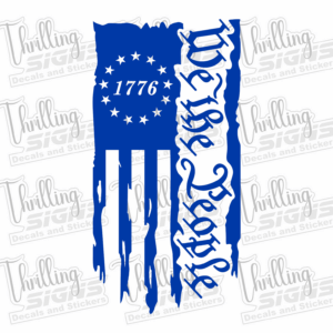1776 We The People Vertical Text Flag Decal