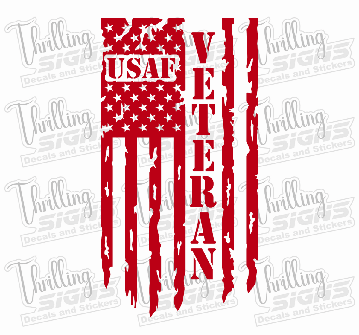 USAF Veteran Flag Decal - Image 4