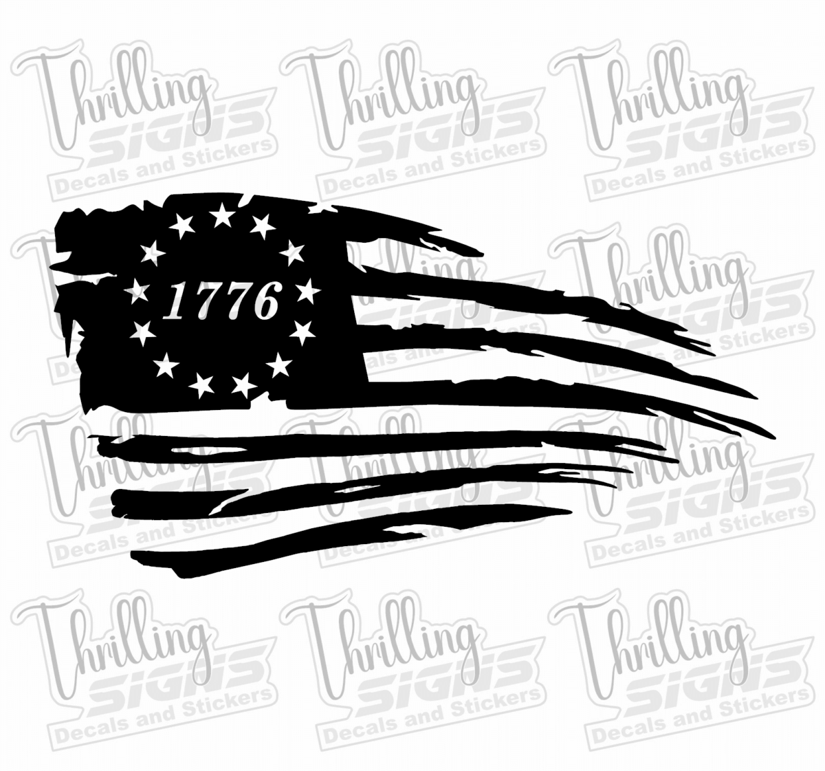 Arched 1776 Flag Decal - Image 2
