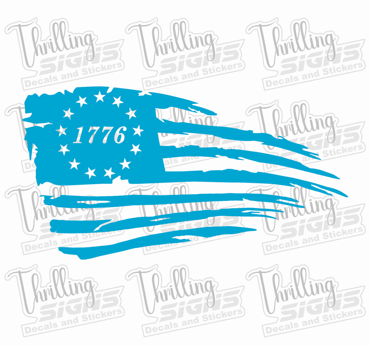 Arched 1776 Flag Decal - Image 4
