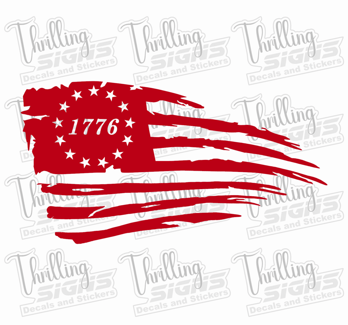 Arched 1776 Flag Decal
