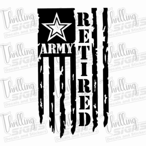 Army Star Retired Flag Decal