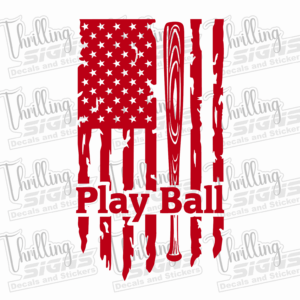 Play Ball Flag Decal