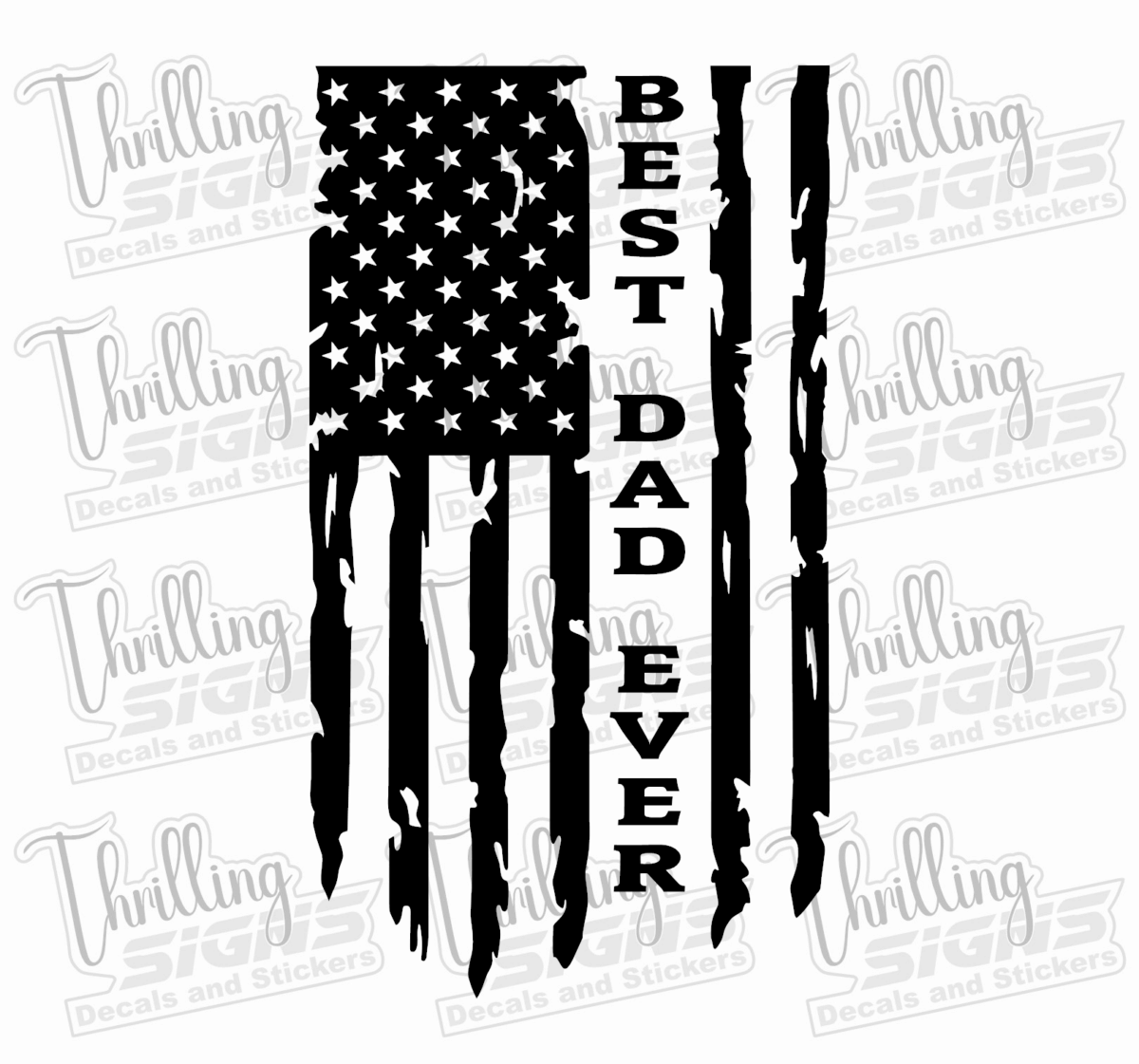 Best Dad Ever American Flag Decal