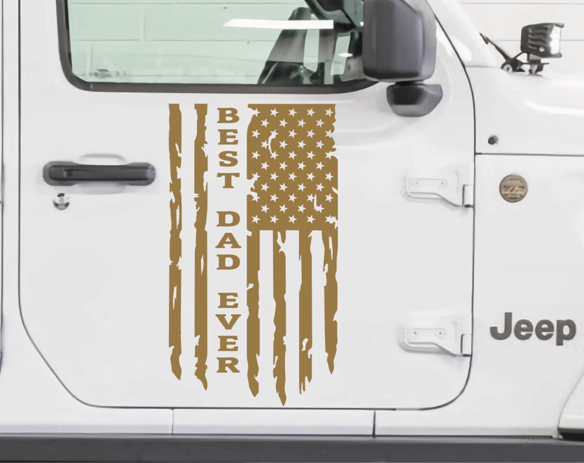 Best Dad Ever American Flag Decal - Image 7