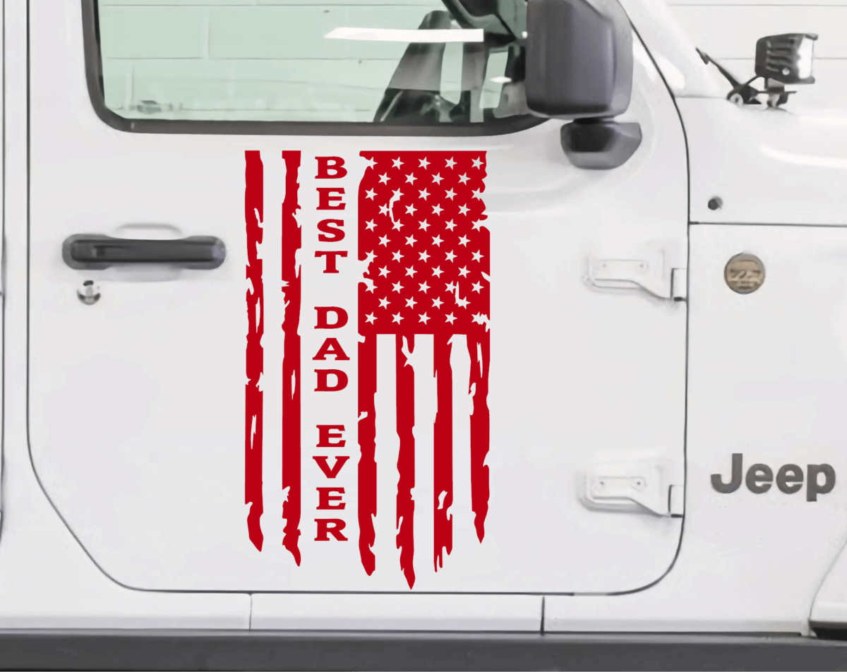 Best Dad Ever American Flag Decal - Image 9