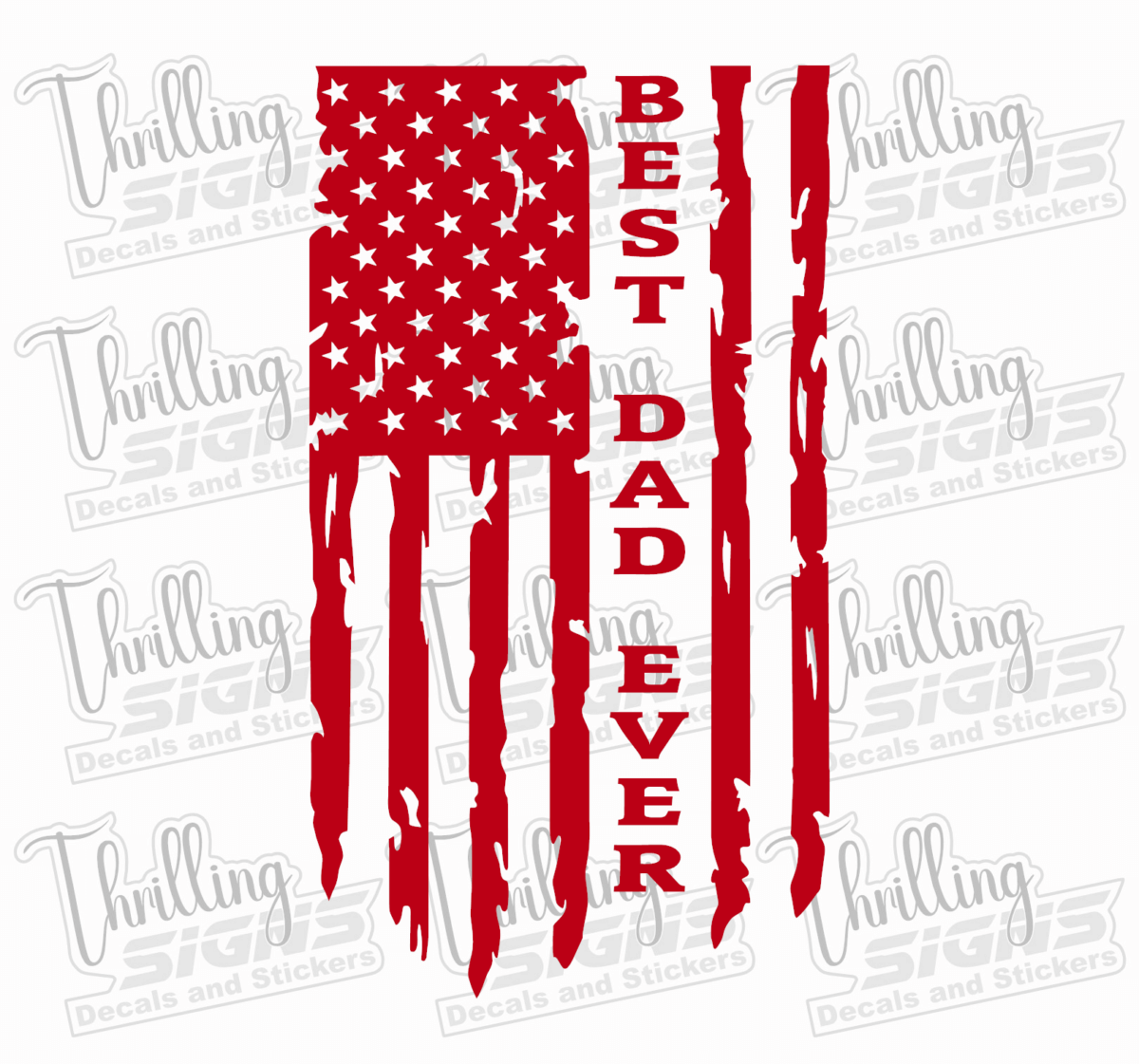 Best Dad Ever American Flag Decal - Image 2