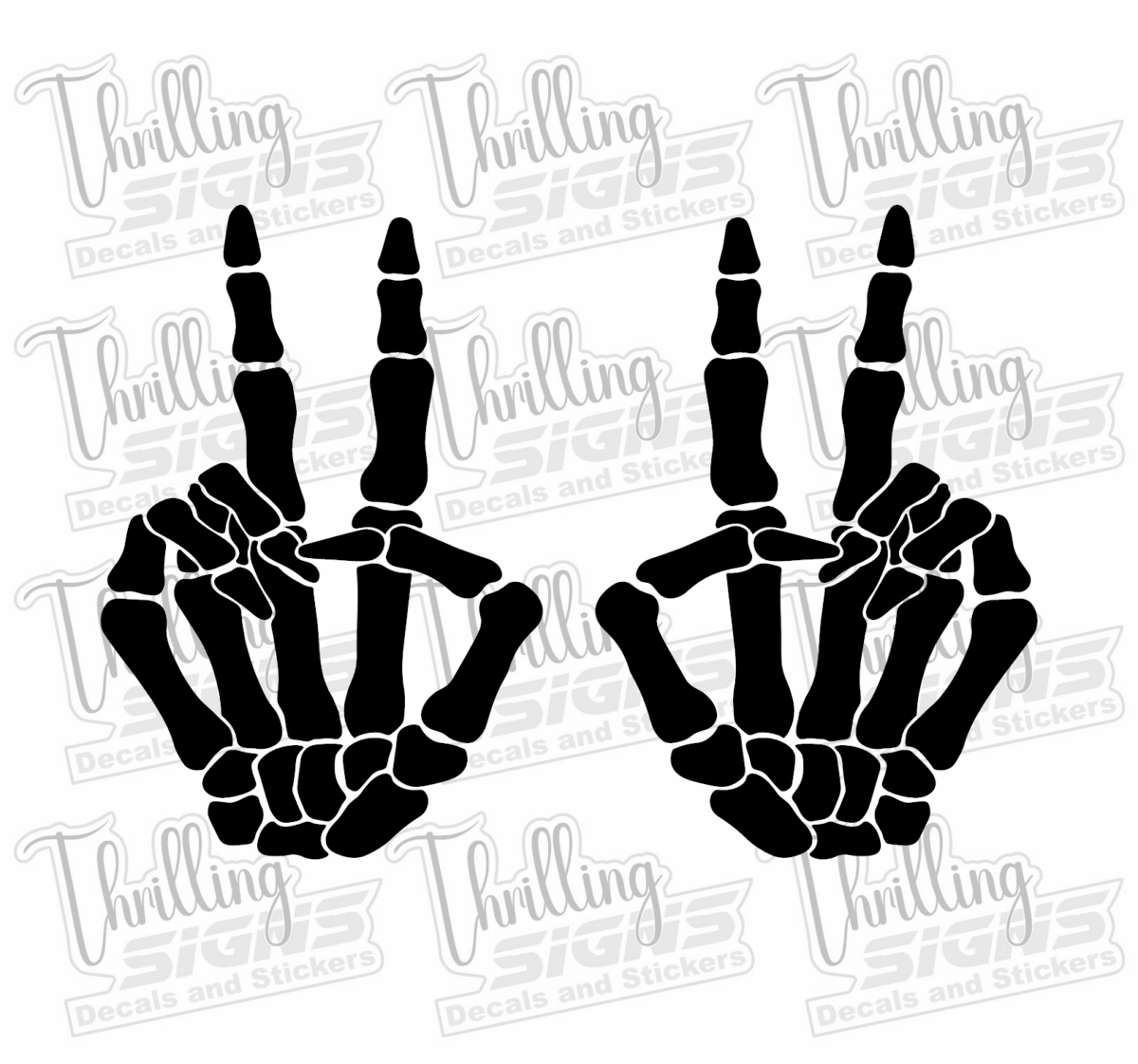 Skeleton Peace Hands Decal - Image 3