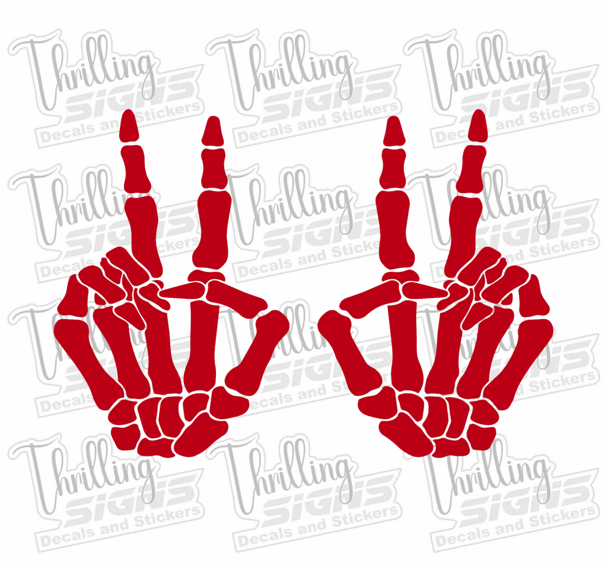 Skeleton Peace Hands Decal - Image 2