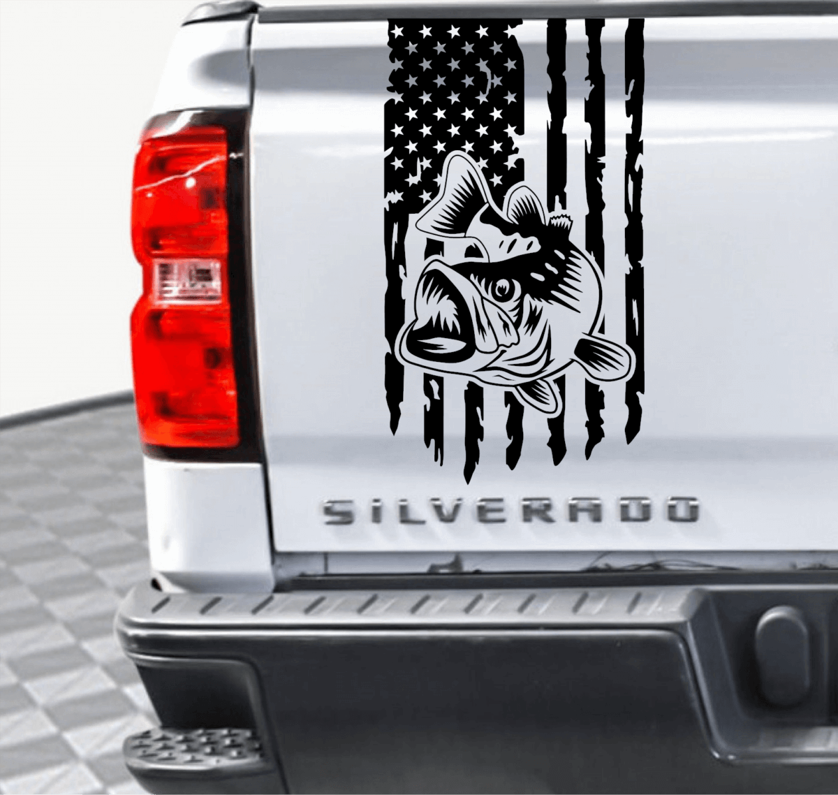 Fish American Flag Decal