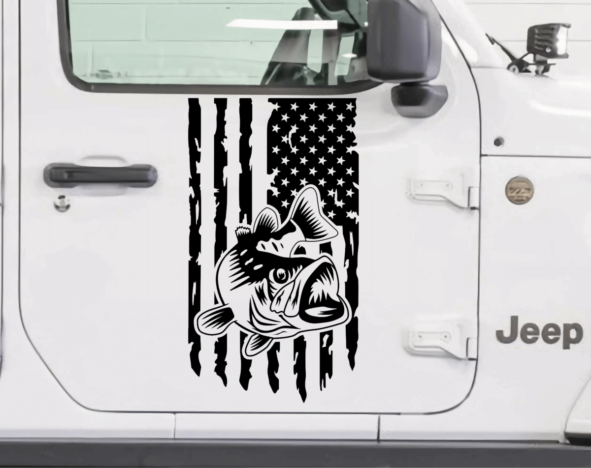 Fish American Flag Decal - Image 6