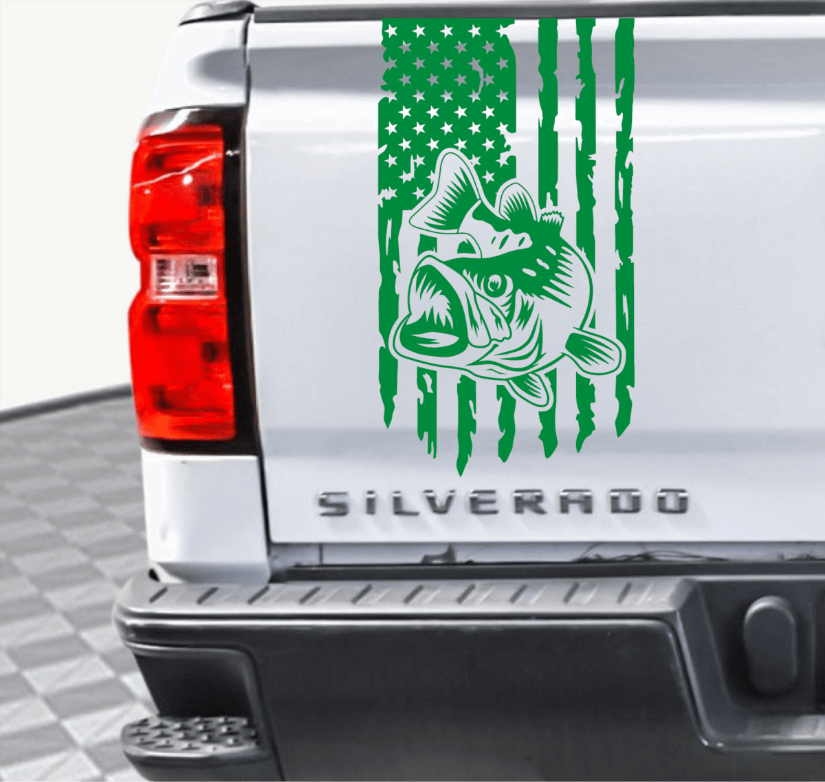 Fish American Flag Decal - Image 2