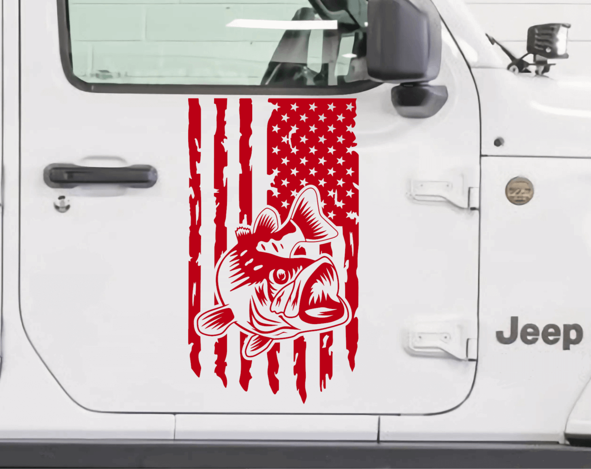 Fish American Flag Decal - Image 5
