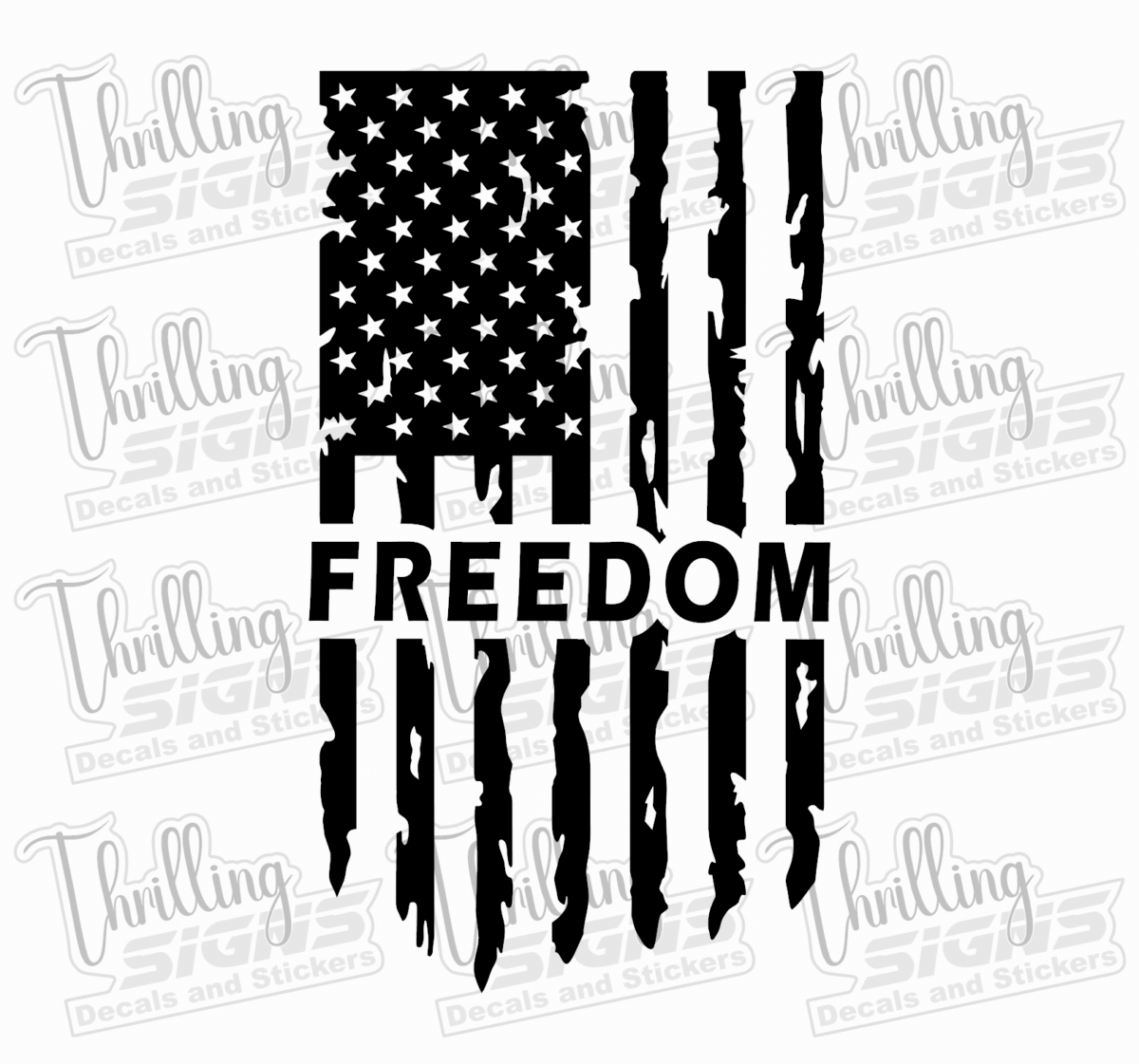 Freedom Tattered American Flag Decal