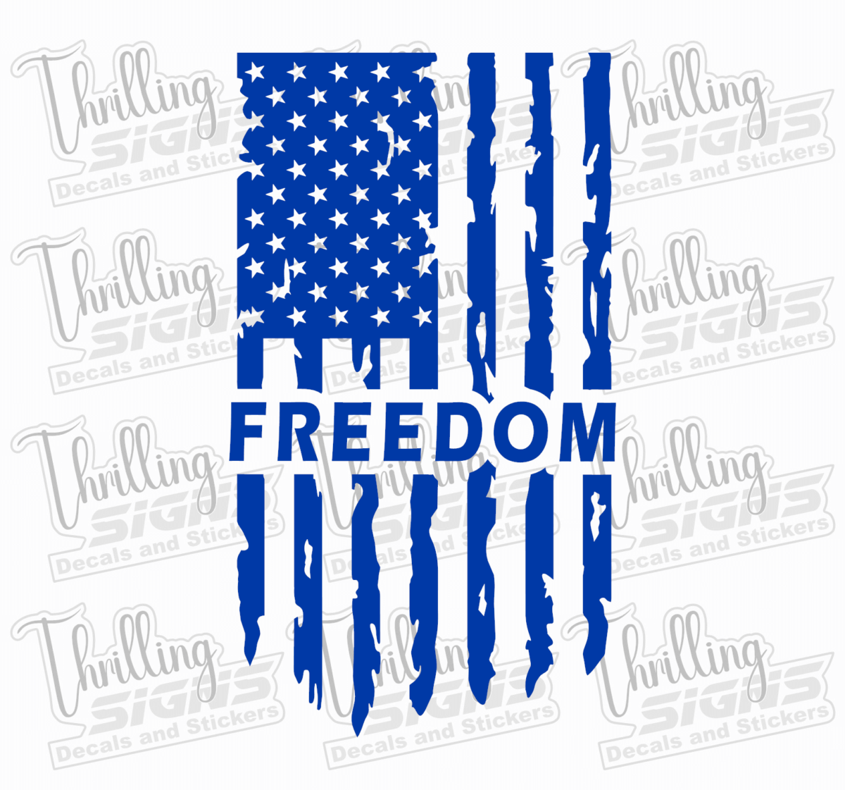 Freedom Tattered American Flag Decal - Image 2