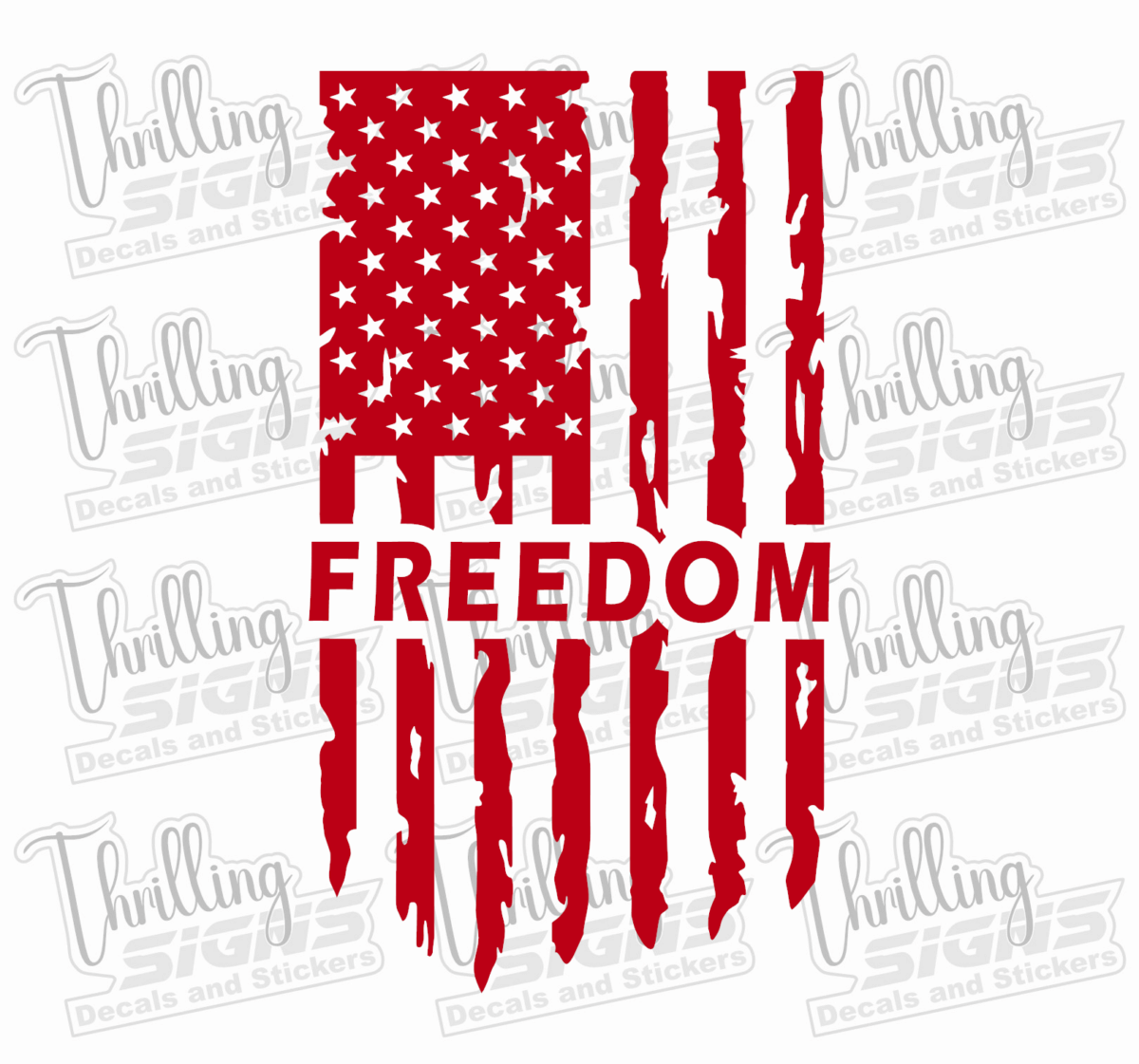 Freedom Tattered American Flag Decal - Image 4