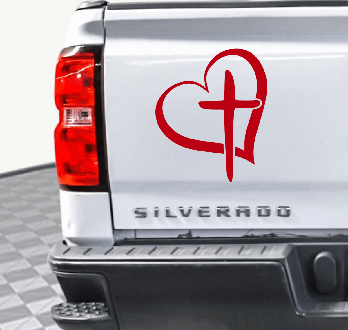 Heart with Cross Decal