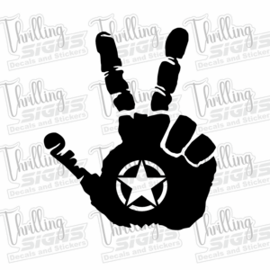 Jeep Chillin Hand Army Star Decal