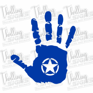Jeep Hand Wave Army Star Decal