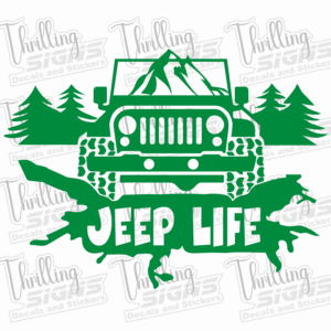 Jeep Life Mountains Decal