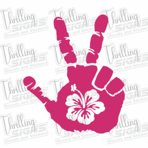 Jeep Chillin Hand Hibiscus Decal