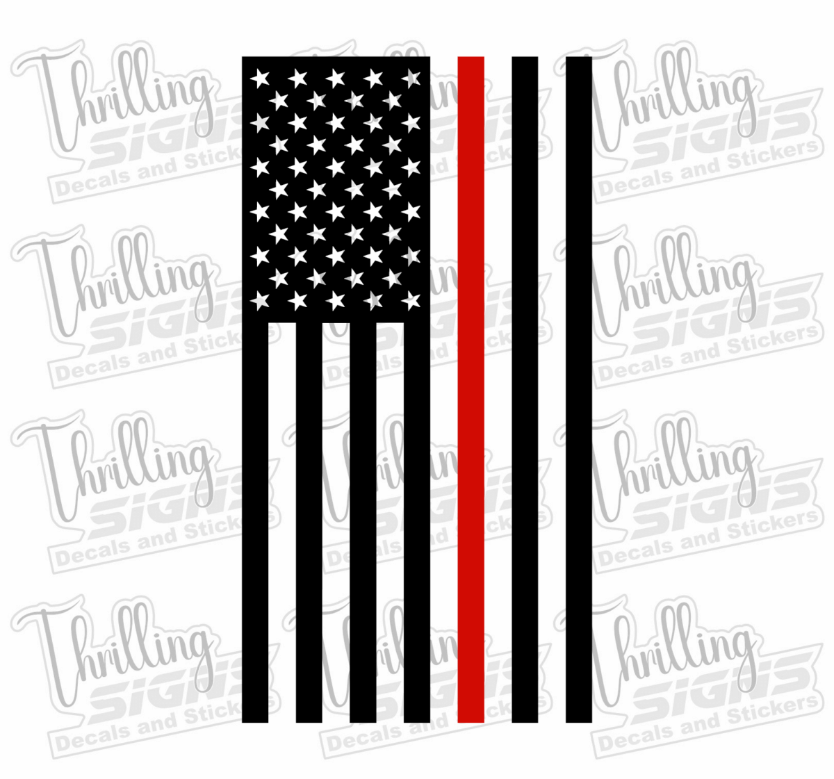 Red Line Flag Decal