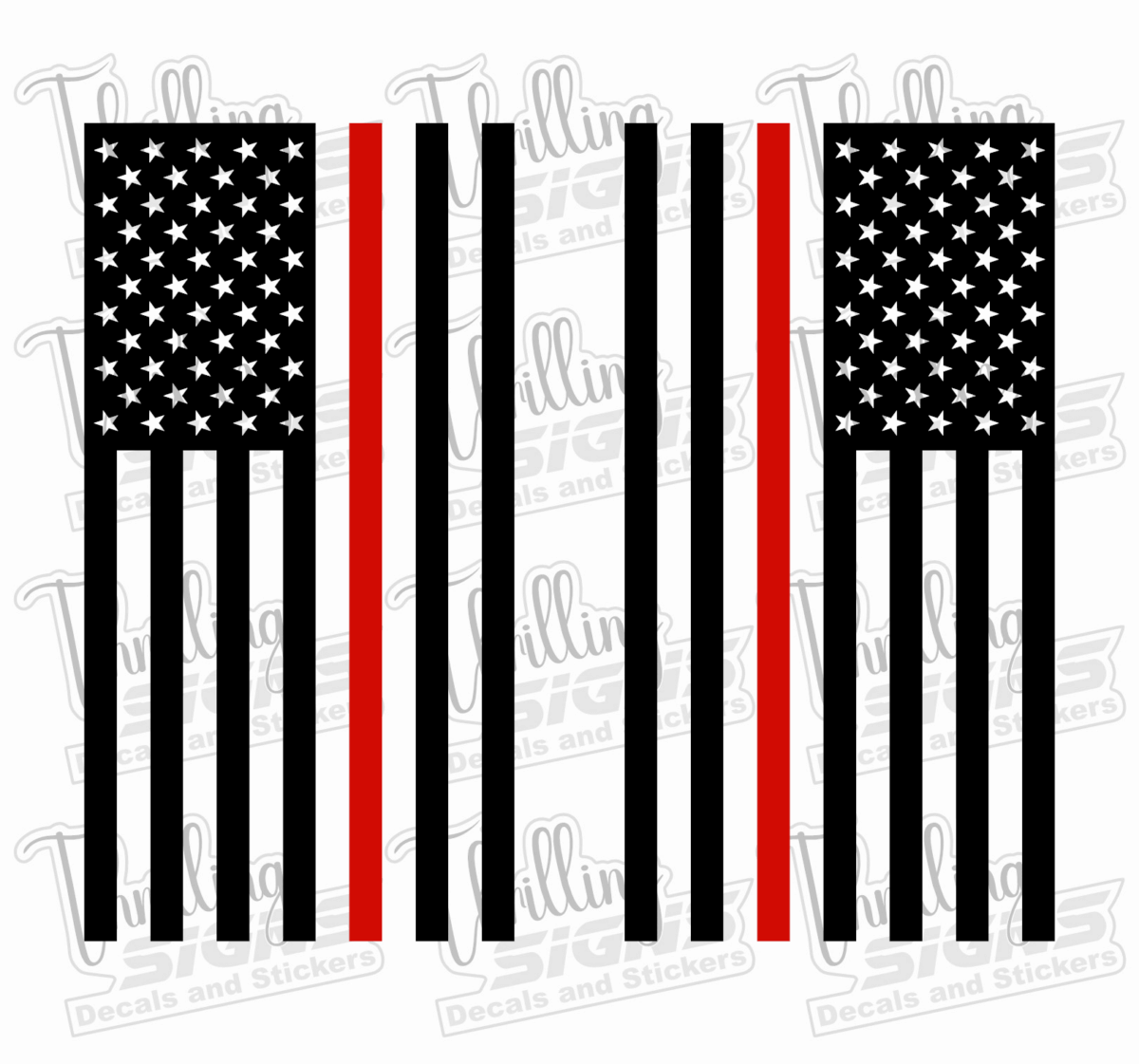 Red Line Flag Decal - Image 3