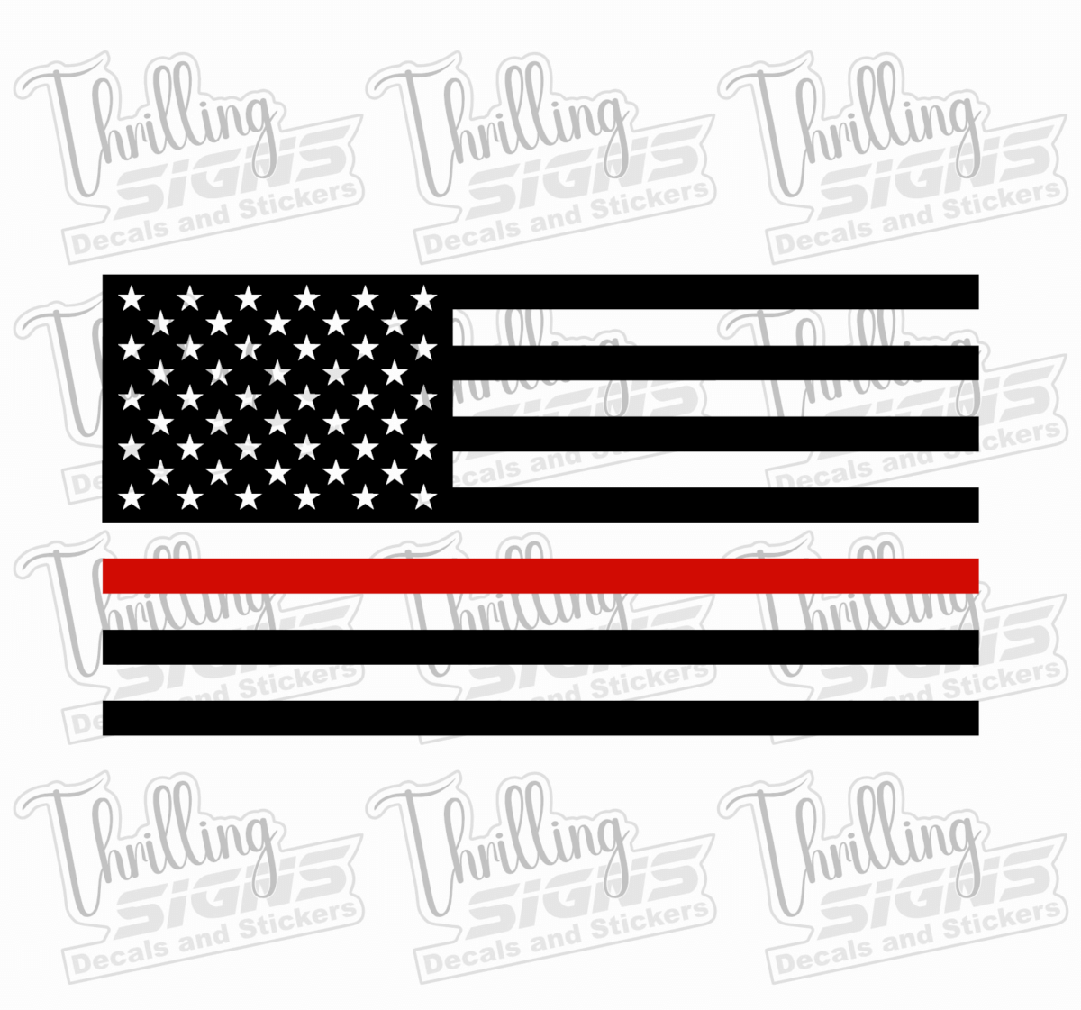 Red Line Flag Decal - Image 4
