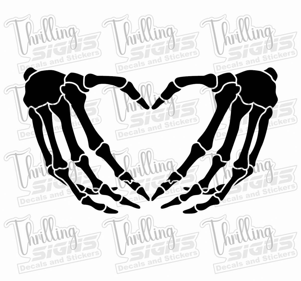 Skeleton Heart Hands Decal - Image 2
