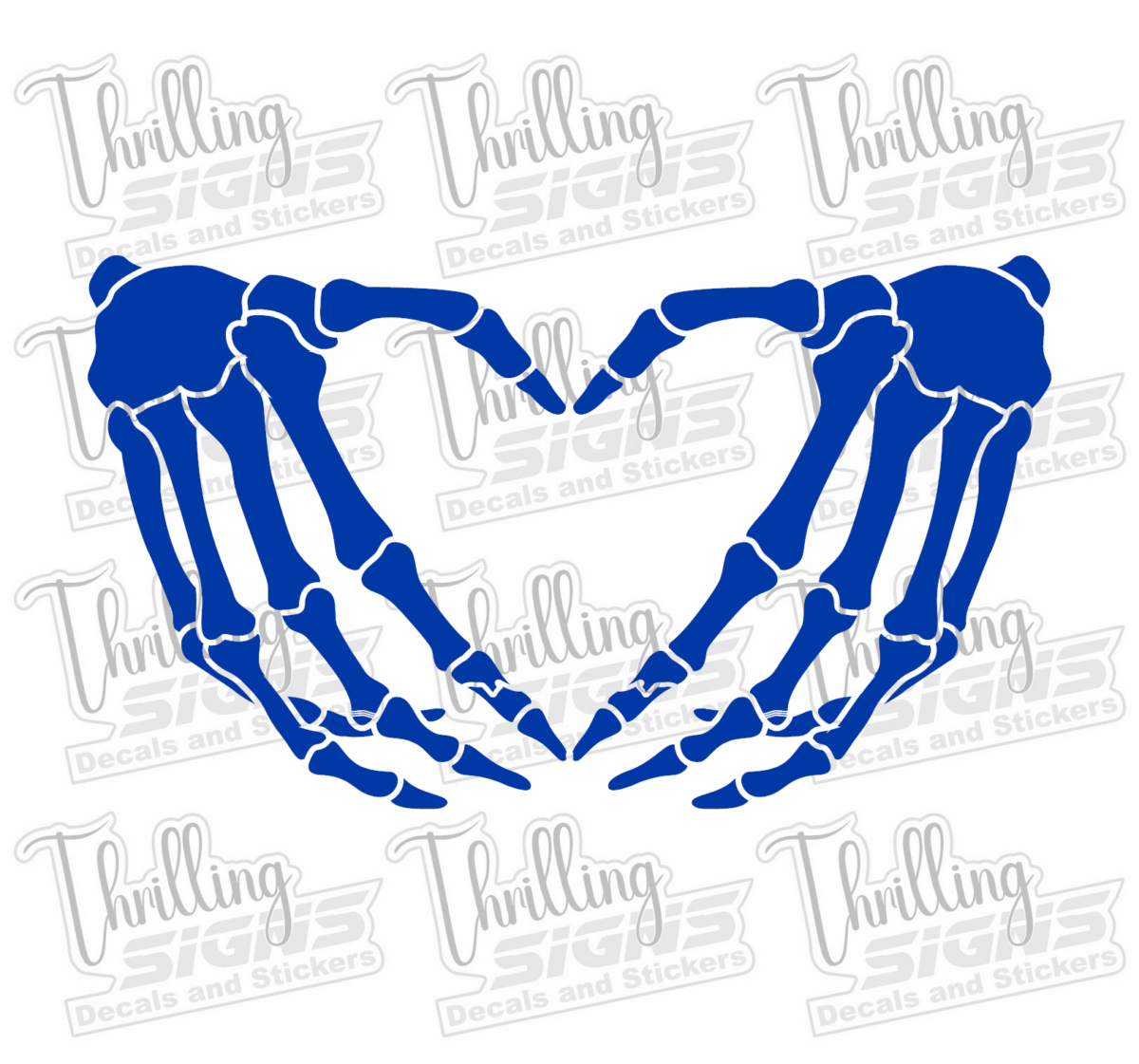 Skeleton Heart Hands Decal - Image 3
