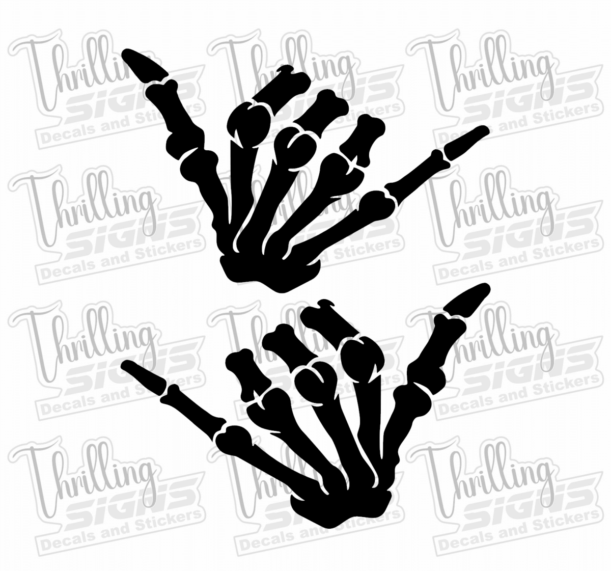 Skeleton Rock-on Hands Decal