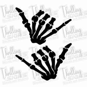 Skeleton Rock-on Hands Decal