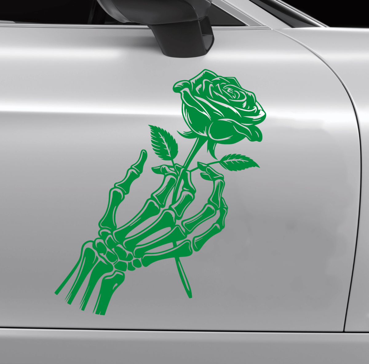 Skeleton Hand Holding a Rose Decal - Image 5