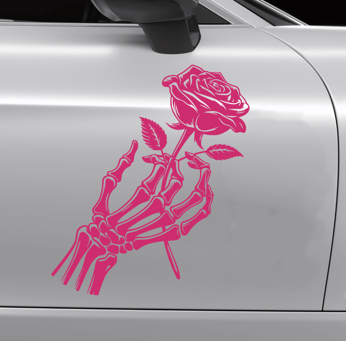 Skeleton Hand Holding a Rose Decal - Image 6