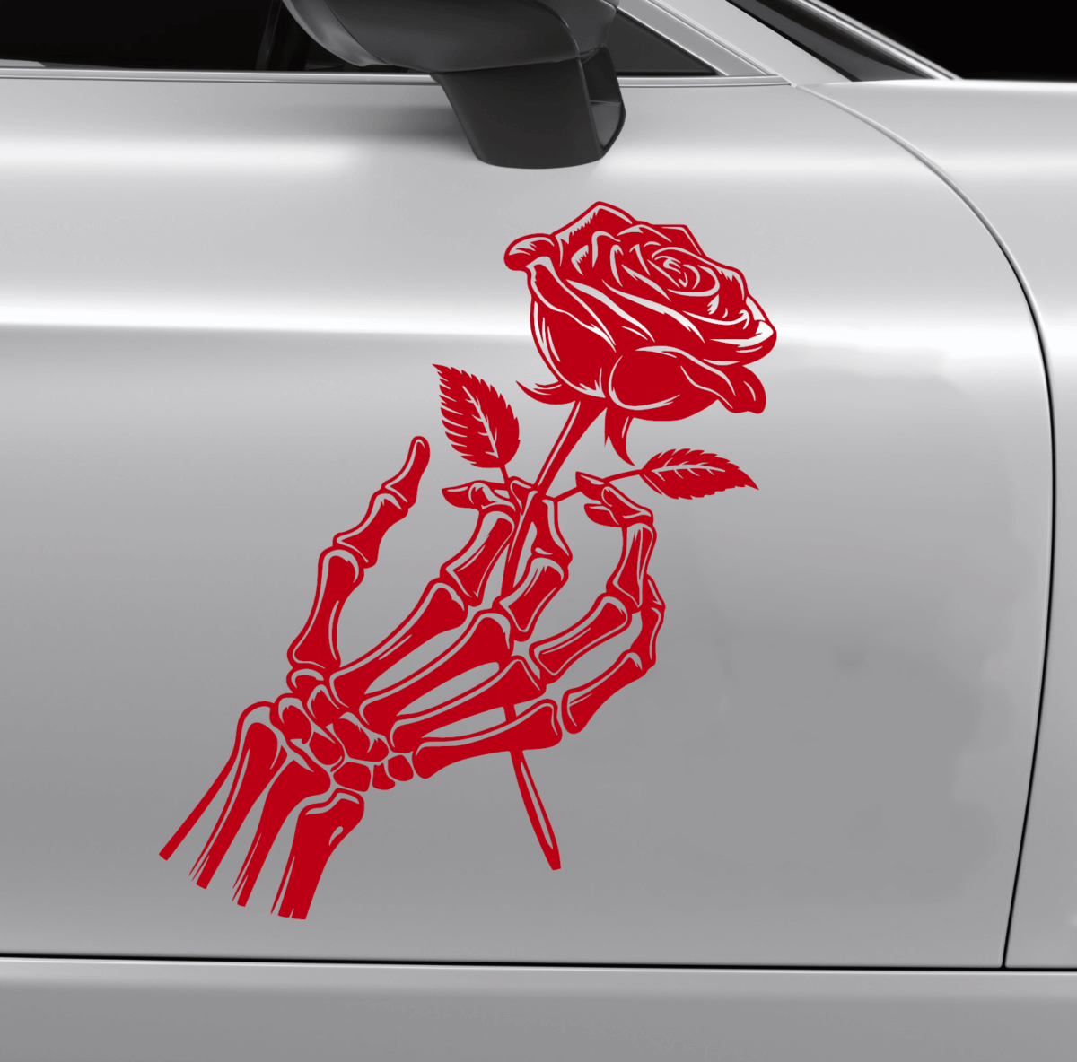 Skeleton Hand Holding a Rose Decal - Image 2