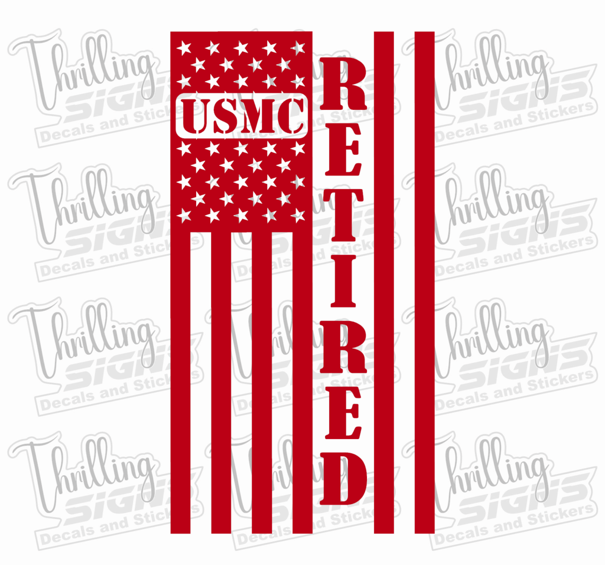 USMC Retired Flag Decal - Image 3