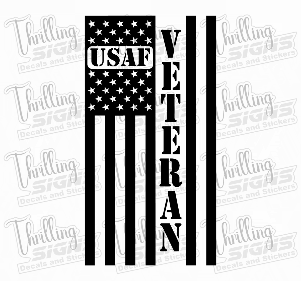 USAF Veteran Flag Decal - Image 3