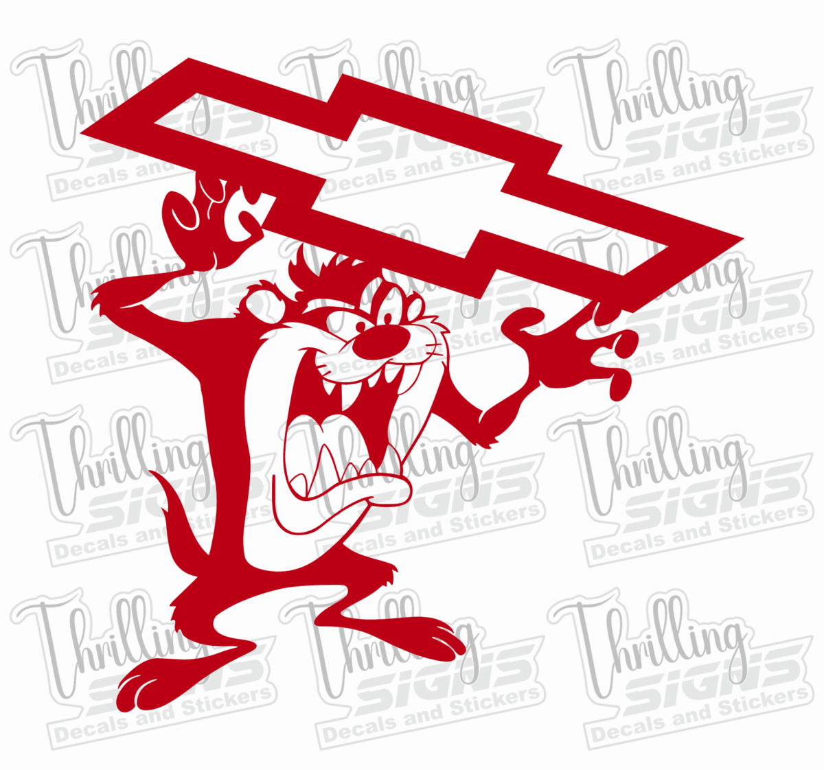 Taz Chevy Bow Tie Decal - Image 4