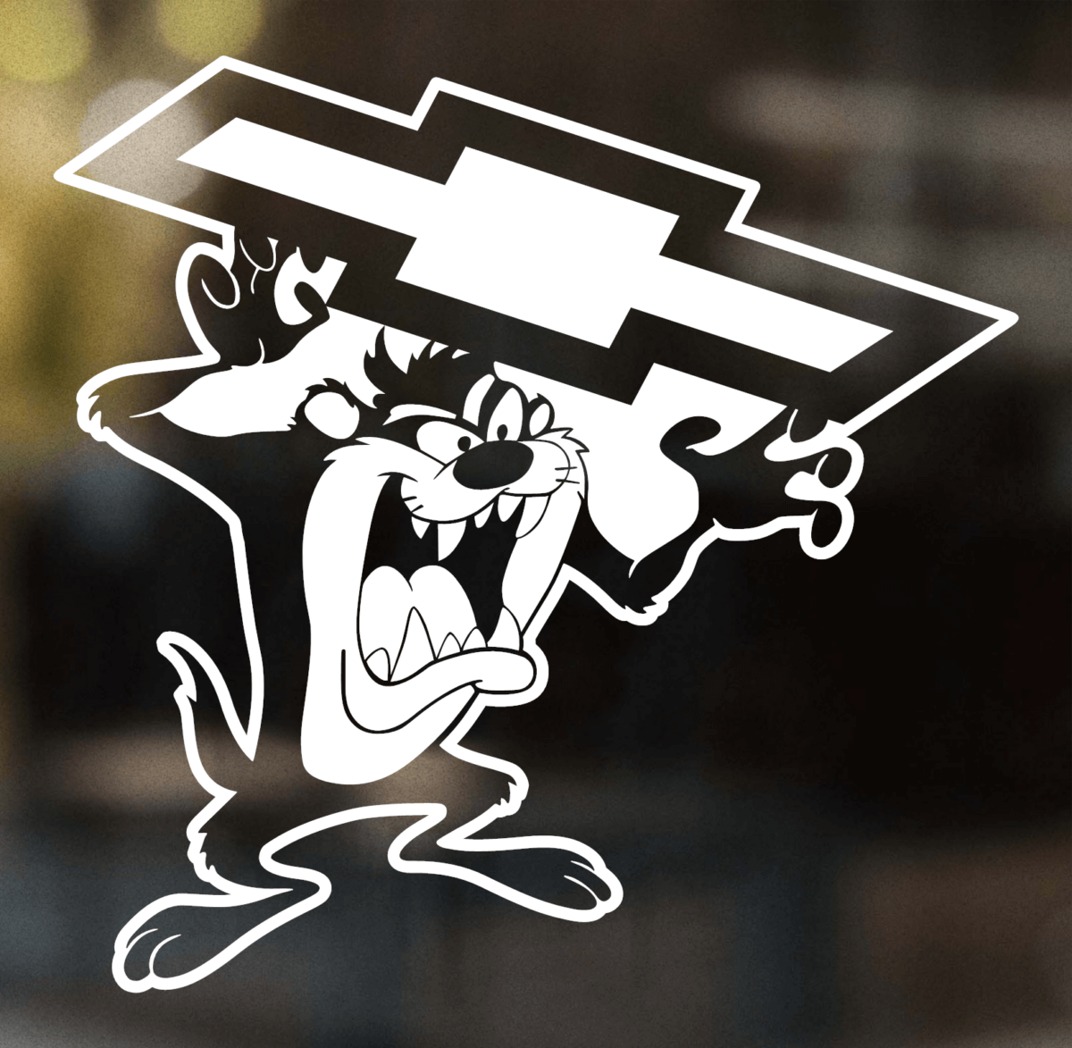 Taz Chevy Bow Tie Decal